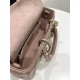 Taupe Pink Small Size, D-joy Series, Bag with Two Shoulder Straps, Sheepskin, Size: 22*6*12cm  