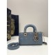 Haze Blue Small Size, D-joy Series, Bag with Two Shoulder Straps, Sheepskin, Size: 22*6*12cm  