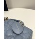 Haze Blue Small Size, D-joy Series, Bag with Two Shoulder Straps, Sheepskin, Size: 22*6*12cm  