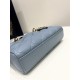 Haze Blue Small Size, D-joy Series, Bag with Two Shoulder Straps, Sheepskin, Size: 22*6*12cm  