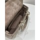 Cream Apricot Small Size, D-joy Series, Bag with Two Shoulder Straps, Sheepskin, Size: 22*6*12cm  