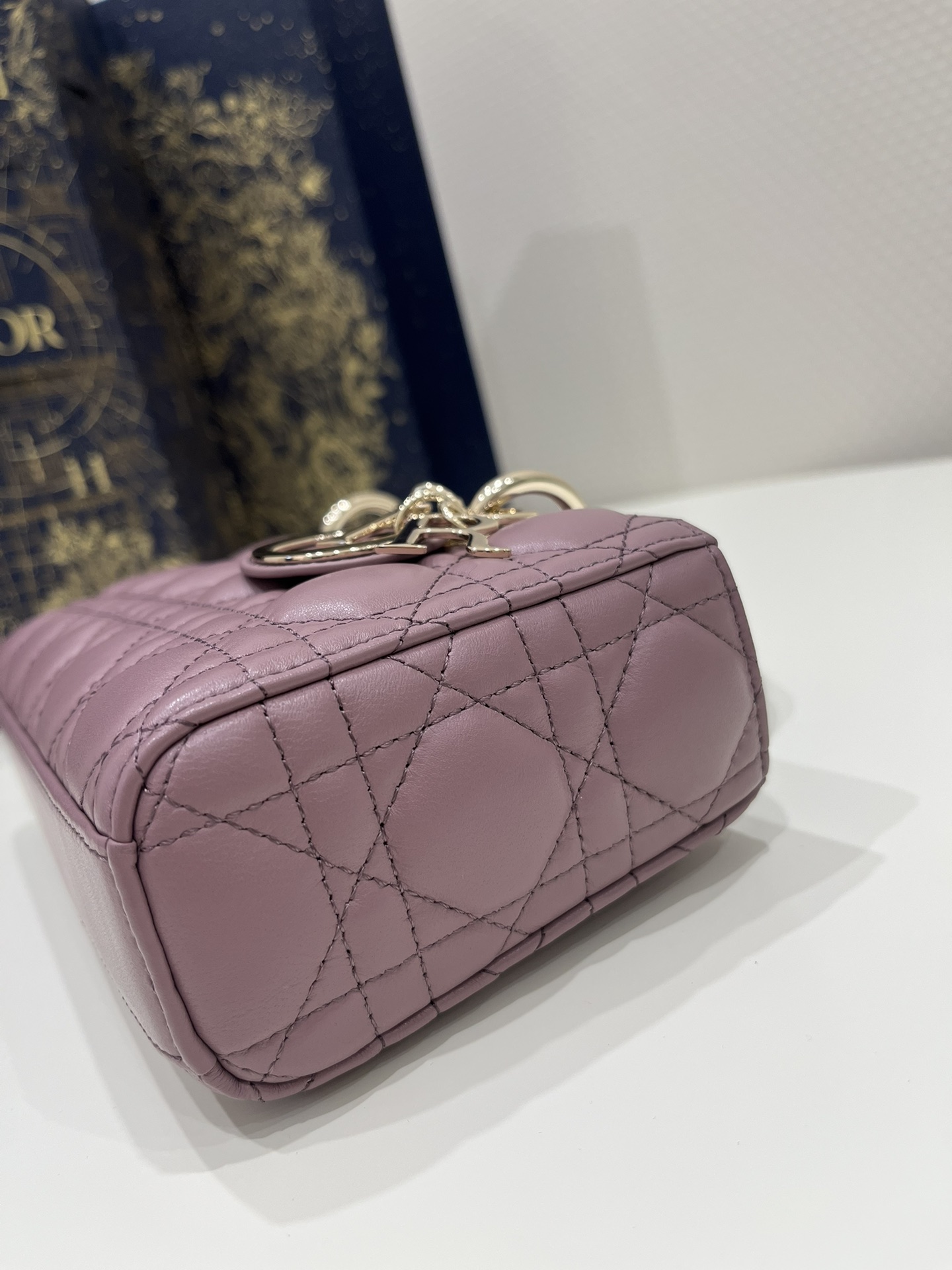 Pink Purple Small Size, D-joy Series, Bag with Two Shoulder Straps, Sheepskin, Size: 22*6*12cm  