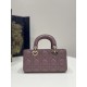 Pink Purple Small Size, D-joy Series, Bag with Two Shoulder Straps, Sheepskin, Size: 22*6*12cm  