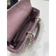 Pink Purple Small Size, D-joy Series, Bag with Two Shoulder Straps, Sheepskin, Size: 22*6*12cm  