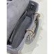 Dreamy Grey Small Size, D-joy Series, Bag with Two Shoulder Straps, Sheepskin, Size: 22*6*12cm  