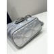 Fantasy Silver Small Size, D-joy Series, Bag with Two Shoulder Straps, Sheepskin, Size: 22*6*12cm  