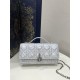 Fantasy Silver Pearl Chain Clutch, Lambskin, Size: 21*11*5cm  