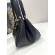 Small Size Black, Key Handbag Series, Calfskin, Size: 22*12*12cm  