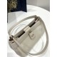 Small Size Cream Apricot, Key Handbag Series, Calfskin, Size: 22*12*12cm  