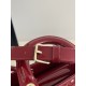 Four-grid Cherry Red, Lady Four-grid Lacquered Leather with Adjustable Leather Shoulder Strap, Size: 20*8*17cm  