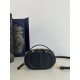 Black Signature Series Oval Camera Bag, Cowhide, Size: 18*6.5*11cm  