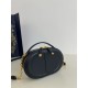 Black Signature Series Oval Camera Bag, Cowhide, Size: 18*6.5*11cm  