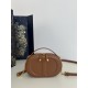 Caramel Brown Signature Series Oval Camera Bag, Cowhide, 18*6.5*11cm