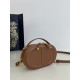 Caramel Brown Signature Series Oval Camera Bag, Cowhide, 18*6.5*11cm