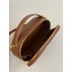 Caramel Brown Signature Series Oval Camera Bag, Cowhide, 18*6.5*11cm