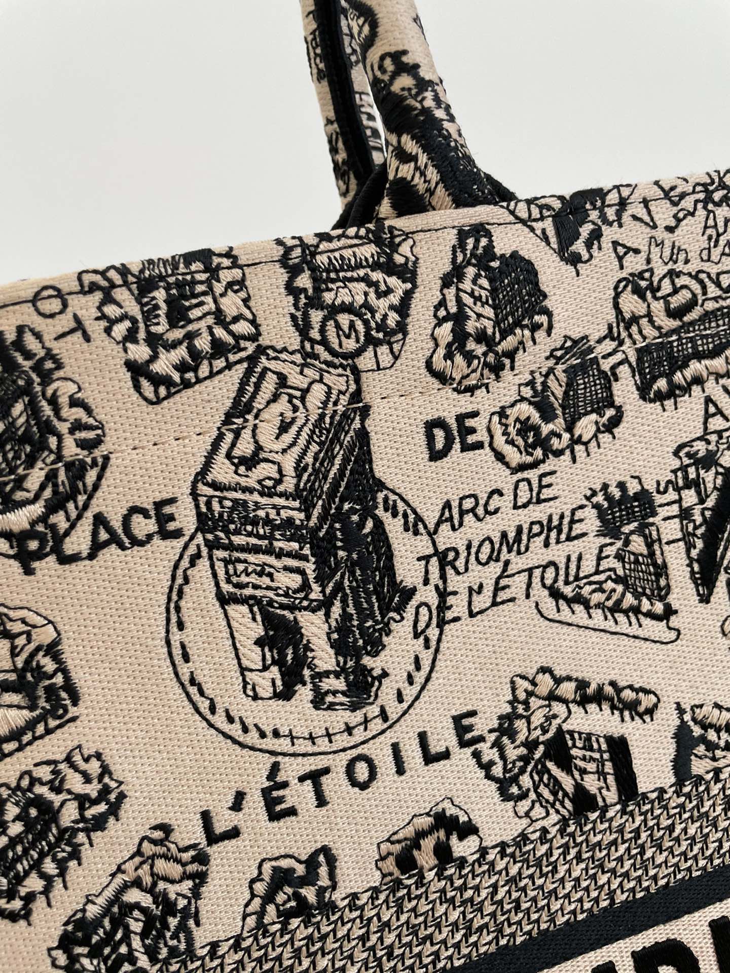 Large Grey Tote from Spring/Summer Collection with Romantic Paris Map Pattern, 42*18*35cm