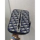 Classic Blue Canvas Makeup Bag, Size: 25*19.5*14  