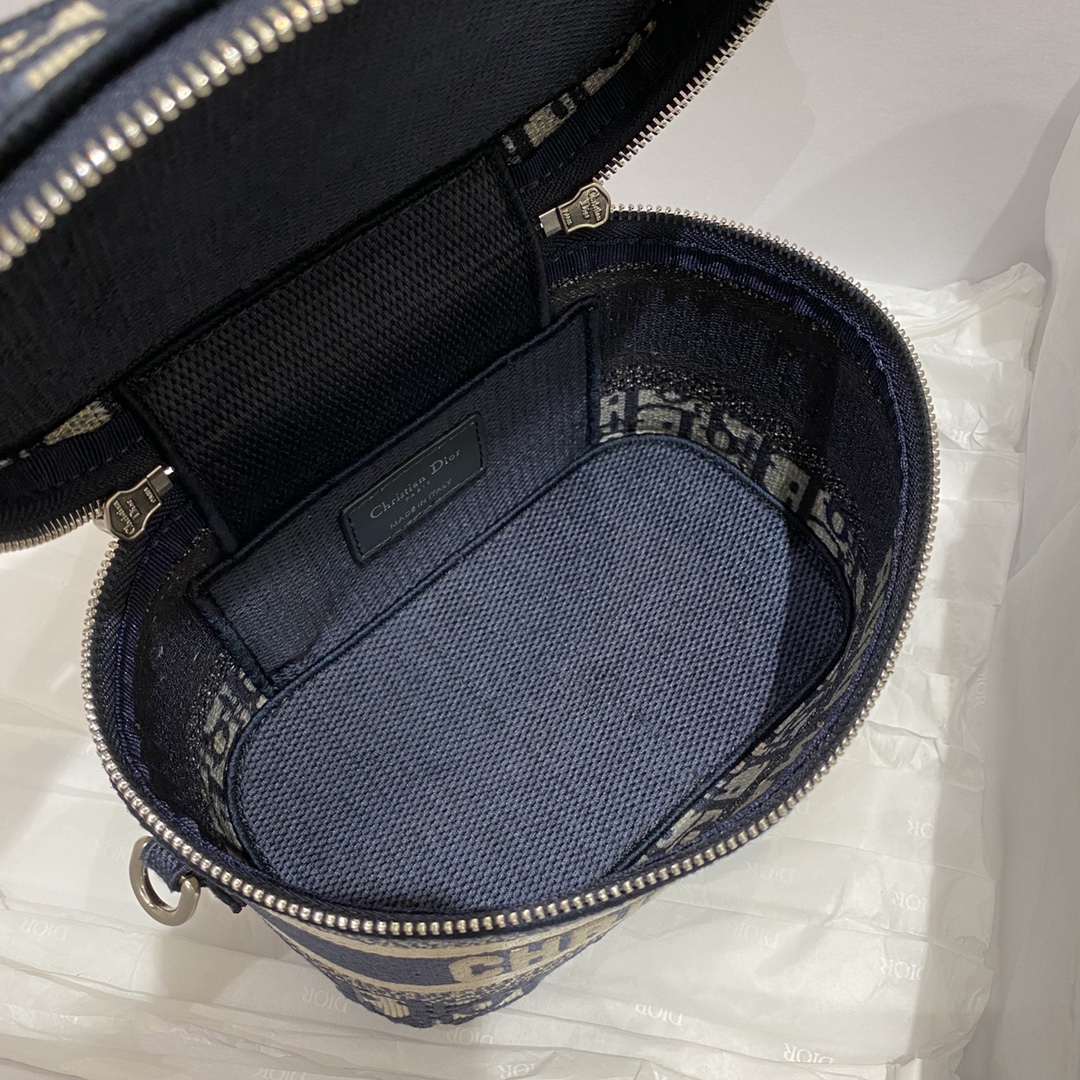 Classic Blue Canvas Makeup Bag, Size: 18*10*14 