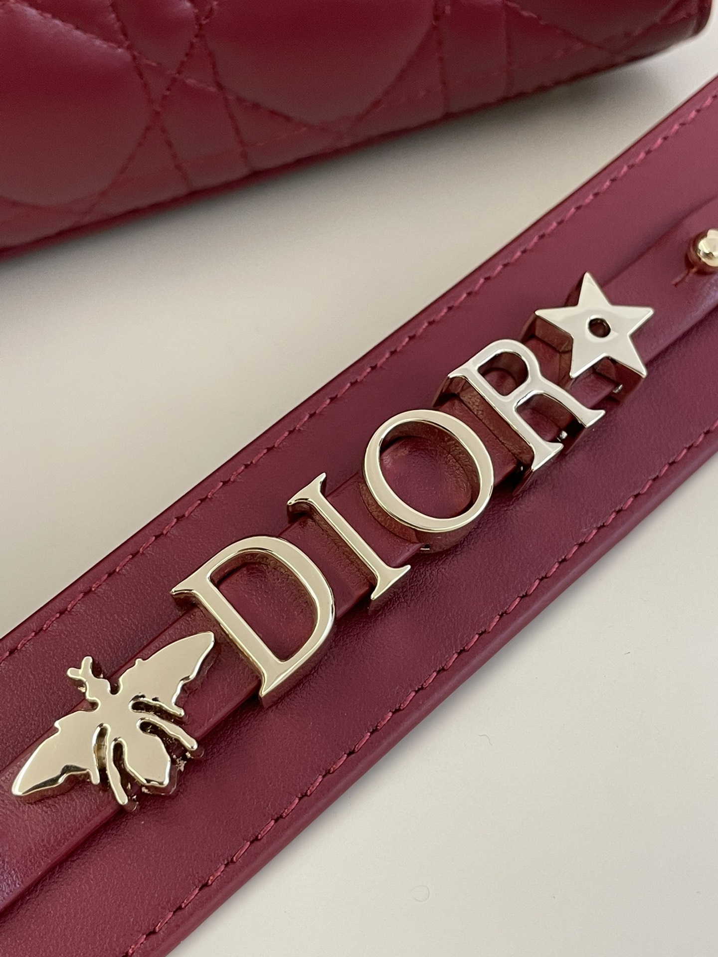 Lady Dior Four-Compartment Series, Letter Shoulder Strap, 6 Letters Included, Sheepskin, Size: 20*8*17cm