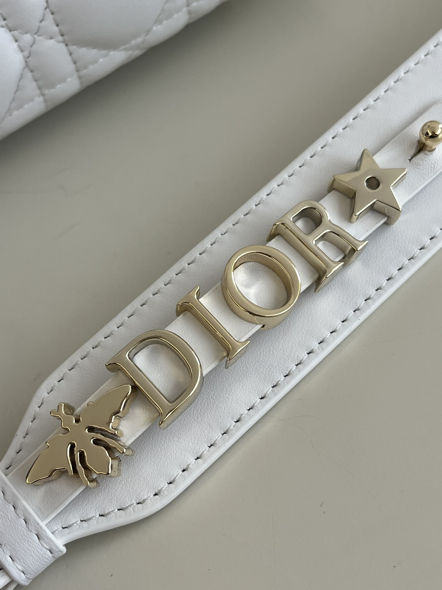 Lady Dior Four-Compartment Series, Letter Shoulder Strap, 6 Letters Included, Sheepskin, Size: 20*8*17cm