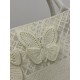 Medium Tote Early Spring Series, Romantic Butterfly Embroidery Pattern, Size: 36*18*28cm