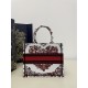 Small Tote New Year Love Series, White and Red Interlocking Heart Embroidery Pattern, Size: 26*8*22cm  