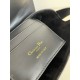 24 Early Spring Series French Fries Bag, Black Cowhide, Size: 17*7*18cm