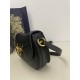 Besace Series, Black Cowhide Leather, Adjustable Cowhide Shoulder Strap, Size: 24*6*13cm