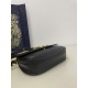 Besace Series, Black Cowhide Leather, Adjustable Cowhide Shoulder Strap, Size: 24*6*13cm