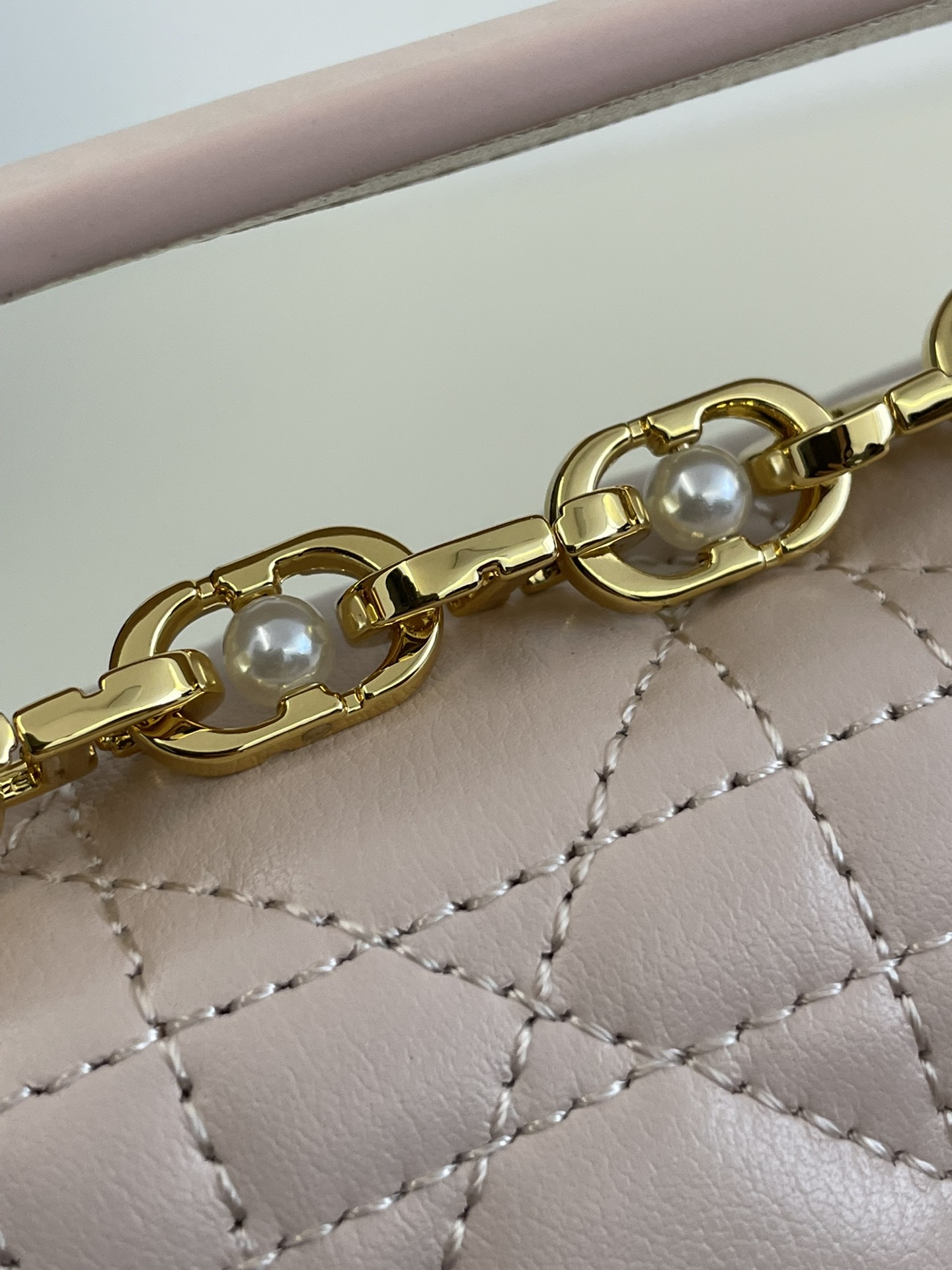 Small Jolie Pearl Chain Bag Series, Cowhide, Size: 19*6*12cm