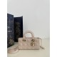 Small D-Joy Series, Bag Comes with Two Straps, Classic Diamond Design, Sheepskin, Size: 22*6*12cm