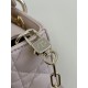 Small D-Joy Series, Bag Comes with Two Straps, Classic Diamond Design, Sheepskin, Size: 22*6*12cm