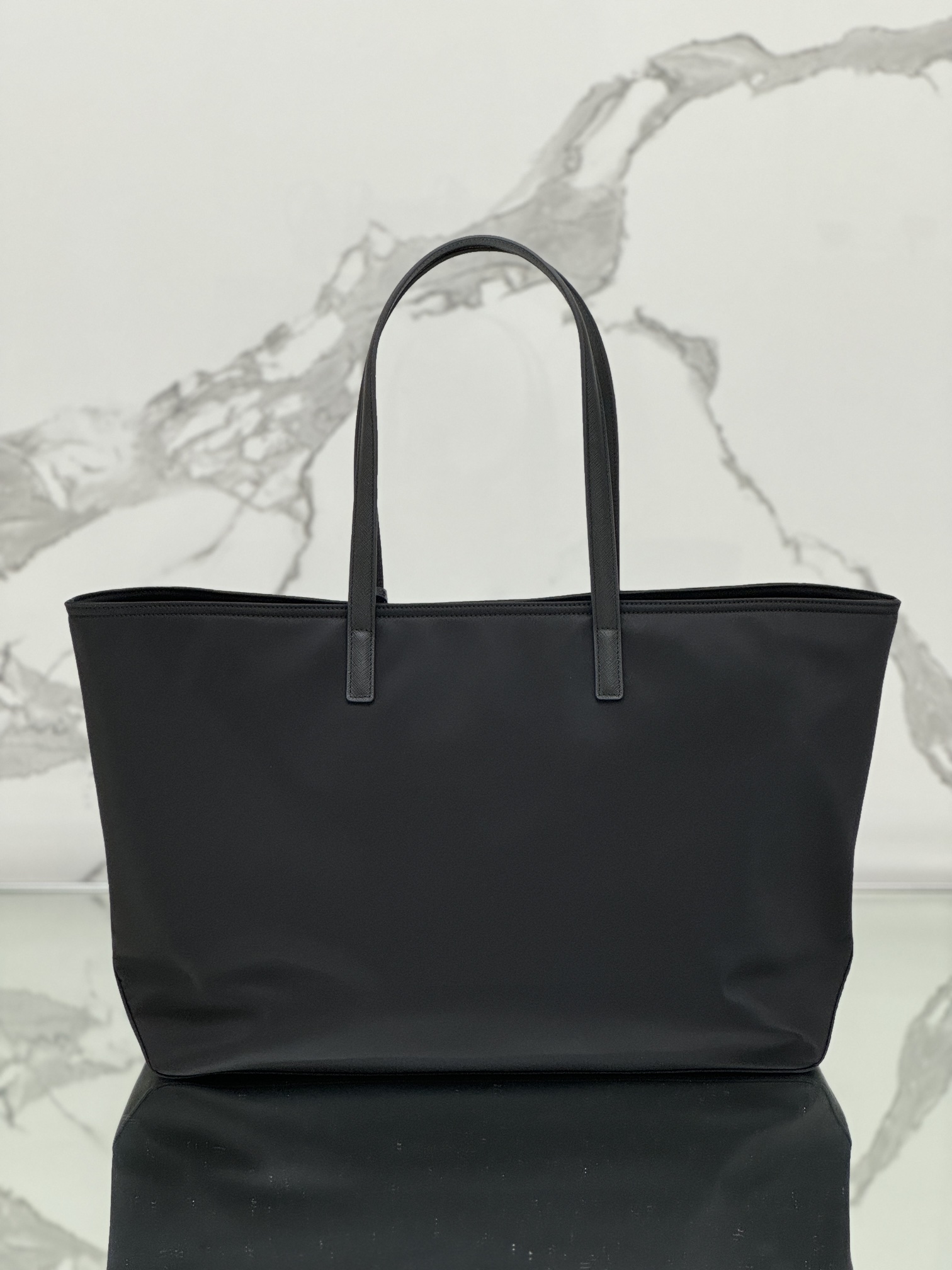 Nylon Tote Bag - Nylon Fabric with Saffiano Leather Trim - Model 1BG527