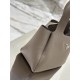 Vegetable Basket Bucket Bag (Large) Soft and Delicate Calf Leather Vegetable Basket Tote Underarm Bag, Fully Leather Inside and Out Model: 1BG335