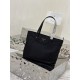 One-Shoulder Nylon Tote Bag with Saffiano Leather Long Handles, Style Number: 1BG052