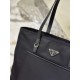 One-Shoulder Nylon Tote Bag with Saffiano Leather Long Handles, Style Number: 1BG052