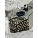 Embroidered Fabric Mini Killer Bag, Imported Saffiano Leather and Unique Embroidered Fabric, Style Number: 1BA906