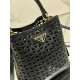 Hollow Barrel Bag "Elf" Saffiano Perforated Calfskin, Style No: 1BA217