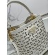 Hollow Barrel Bag "Elf" Saffiano Perforated Calfskin, Style No: 1BA217