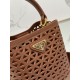 Hollow Barrel Bag "Elf" Saffiano Perforated Calfskin, Style No: 1BA217