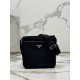 Men's Single Shoulder Bag Made with Saffiano Leather and Re-Nylon Recycled Nylon, Style No: 2VD799