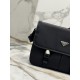 Flap Shoulder Bag (Large) Made with Imported Nylon and Saffiano Leather, Style No: 2VD768