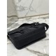 Flap Shoulder Bag (Large) Made with Imported Nylon and Saffiano Leather, Style No: 2VD768