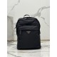 Classic Backpack Made with Imported Nylon Fabric and Cross-Grain Cowhide Leather Combination