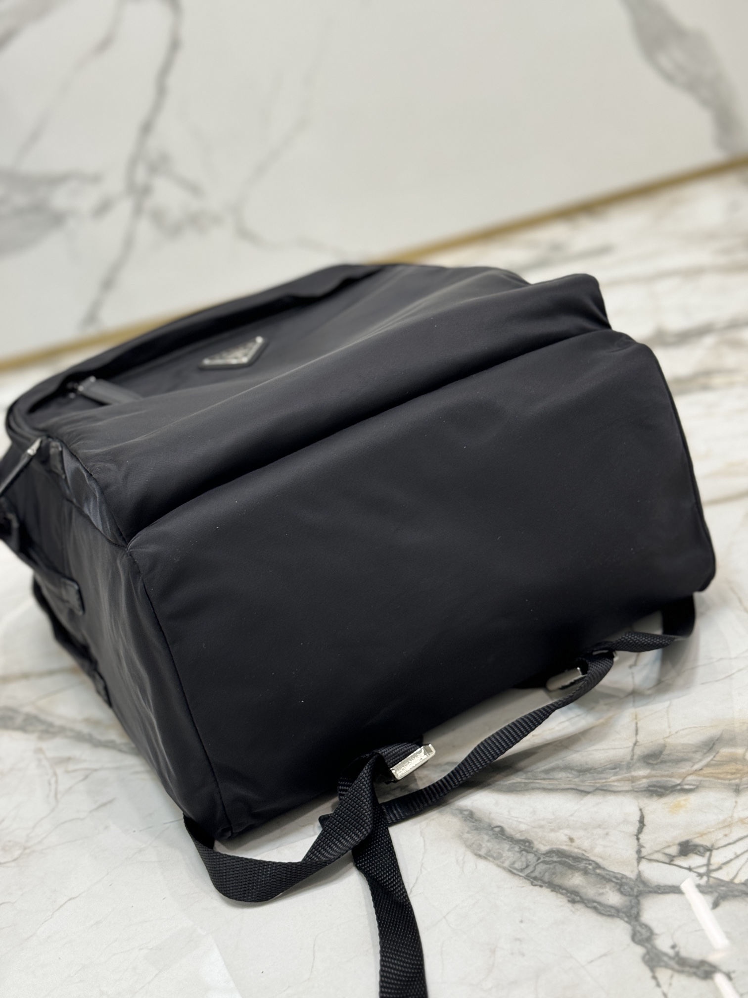 Classic Backpack Made with Imported Nylon Fabric and Cross-Grain Cowhide Leather Combination