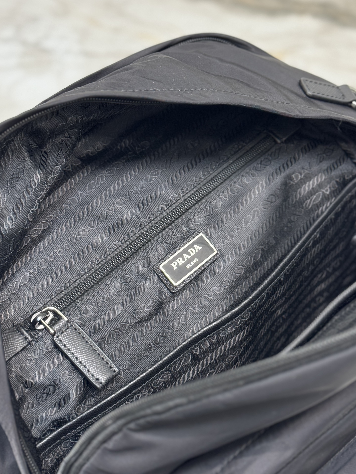 Classic Backpack Made with Imported Nylon Fabric and Cross-Grain Cowhide Leather Combination