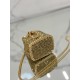 Crystal Mini Bucket Bag Made of Crystal and Satin Materials, Style No: 1NR016