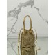 Crystal Bucket Bag Made of Crystal and Satin Materials, Style No: 1BE067