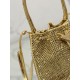 Crystal Bucket Bag Made of Crystal and Satin Materials, Style No: 1BE067