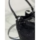 Crystal Bucket Bag Made of Crystal and Satin Materials, Style No: 1BE067